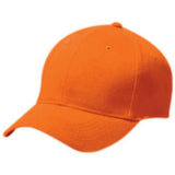 Gorra de sarga de algodón para adultos, seis paneles, béisbol naranja