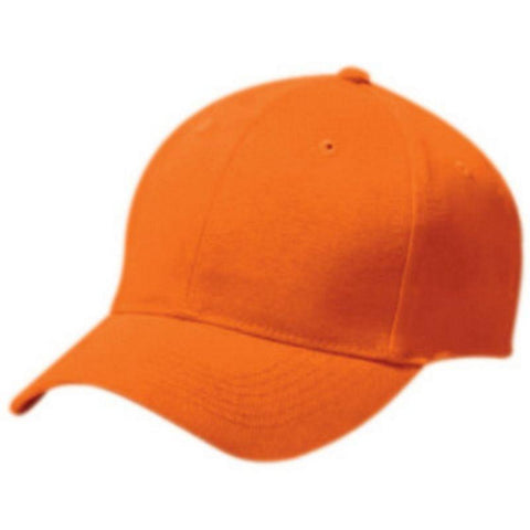 Adult Cotton Twill Six Panel Cap Orange Baseball