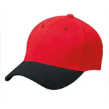 Gorra de seis paneles de sarga de algodón para adultos Scarlet / black Baseball