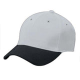 Adult Cotton Twill Six Panel Cap Silver Grey/black Baseball