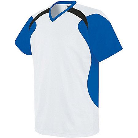 Camiseta de fútbol Tempest para jóvenes Blanco / escarlata / negro Individual y pantalones cortos