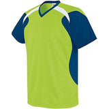 Camiseta de fútbol Tempest para jóvenes lima / azul marino / blanco individuales y pantalones cortos