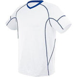 Youth Kinetic Jersey White/royal Single Soccer & Shorts
