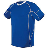 Camiseta Kinetic para jóvenes Royal / blanco Single Soccer & Shorts