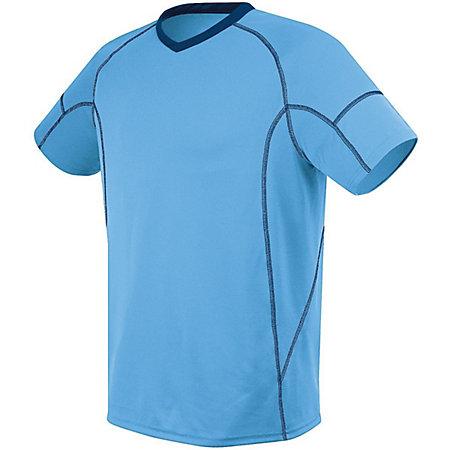 Youth Kinetic Jersey Columbia Blue/navy Single Soccer & Shorts