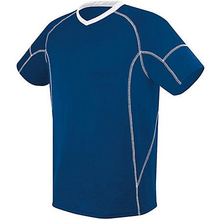 Camiseta Kinetic para jóvenes Azul marino / blanco Single Soccer & Shorts
