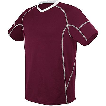 Youth Kinetic Jersey Maroon/white Single Soccer & Shorts