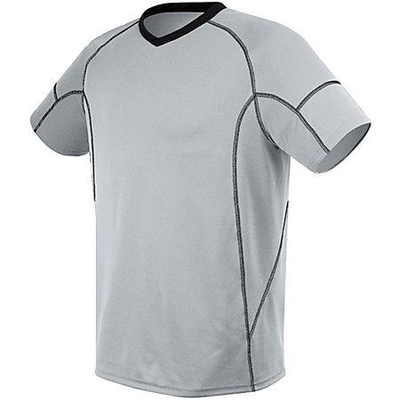 Camiseta Kinetic para jóvenes Plata gris / negro Single Soccer & Shorts