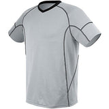 Youth Kinetic Jersey Silver Grey/black Single Soccer & Shorts