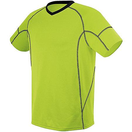 Camiseta de fútbol Kinetic para jóvenes lima / negro Single Soccer & Shorts