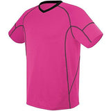 Camiseta Kinetic para jóvenes Frambuesa / negro Single Soccer & Shorts