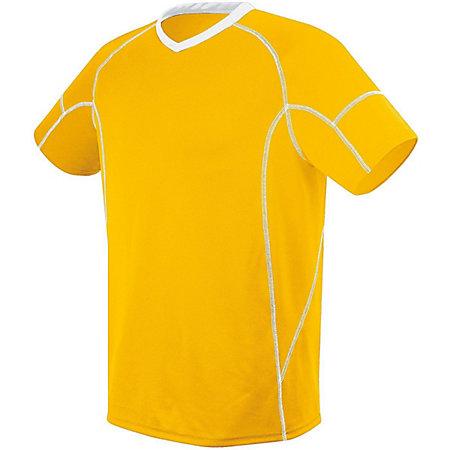 Camiseta Kinetic para jóvenes Atlético Dorado / blanco Individual Fútbol y pantalones cortos