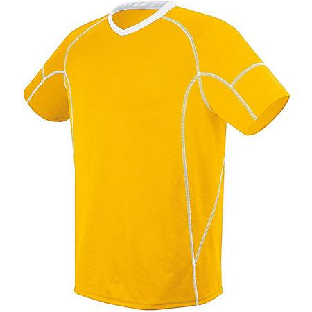 Youth Kinetic Jersey Athletic Gold/white Single Soccer & Shorts