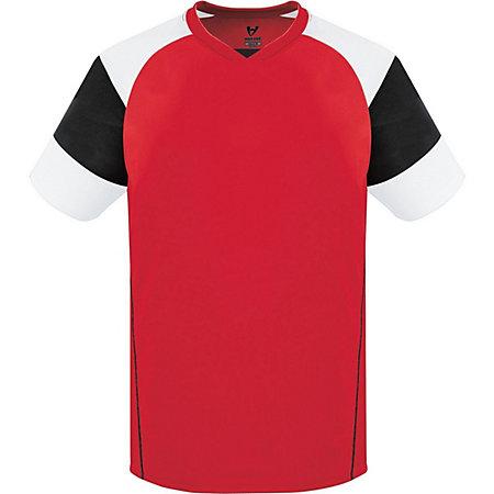 Youth Munro Jersey Scarlet/black/white Single Soccer & Shorts