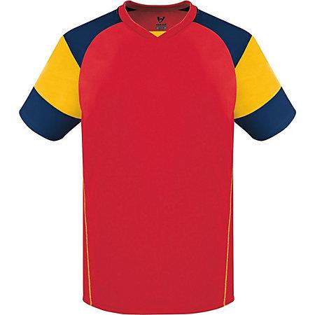 Youth Munro Jersey Scarlet/athletic Gold/navy Single Soccer & Shorts