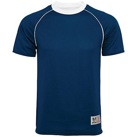 Camiseta Reversible de conversión Azul marino / blanco Fútbol individual y pantalones cortos para adulto