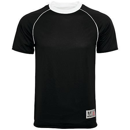 Camiseta de fútbol reversible de conversión negro / blanco para adulto individual y pantalones cortos