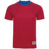 Conversión camiseta reversible escarlata / royal individual fútbol y pantalones cortos