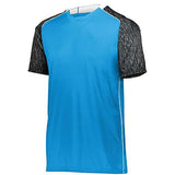 Camiseta de fútbol Hawthorn para jóvenes azul eléctrico / estampado negro / blanco individual y pantalones cortos