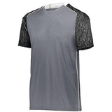 Camiseta de fútbol Hawthorn para jóvenes Grafito / Estampado negro / Blanco Sencillo y pantalón corto