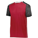 Camiseta de fútbol Hawthorn para jóvenes escarlata / estampado negro / blanco individual y pantalones cortos