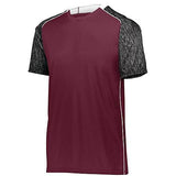 Camiseta de fútbol Hawthorn para jóvenes granate / estampado negro / blanco individual y pantalones cortos