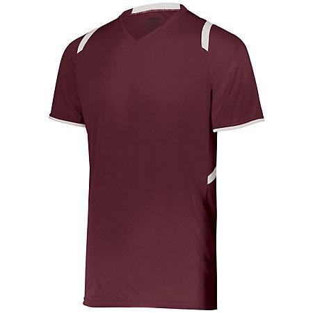 Camiseta de fútbol Millennium para jóvenes color granate / blanco individual y pantalones cortos