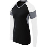Girls Long Sleeve Raptor Jersey Black/white/graphite Youth Volleyball
