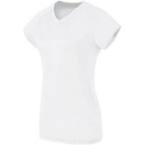 Girls Short Sleeve Solid Jersey White/white Youth Volleyball