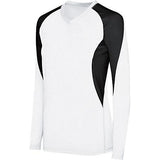 Ladies Long Sleeve Court Jersey White/black Adult Volleyball