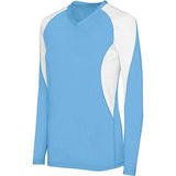 Ladies Long Sleeve Court Jersey Columbia Blue/white Adult Volleyball