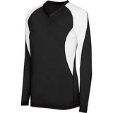 Ladies Long Sleeve Court Jersey Black/white Adult Volleyball
