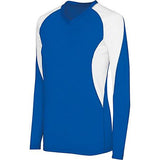 Girls Long Sleeve Court Jersey Royal/white Youth Volleyball