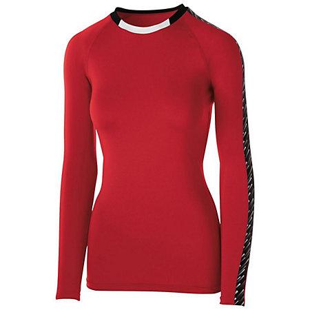 Ladies Spectrum Long Sleeve Jersey Scarlet/black/white Adult Volleyball