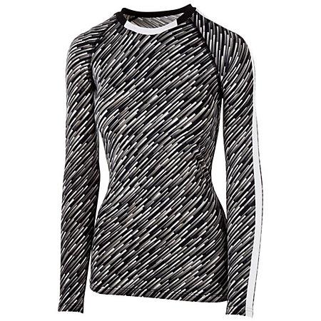 Ladies Spectrum Long Sleeve Jersey Star Trail Print/black/white Adult Volleyball