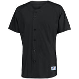 Jersey de manga raglán con botones delanteros Béisbol adulto negro