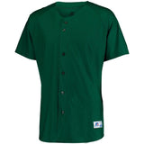 Jersey de manga raglán con botones en la parte delantera Verde oscuro Béisbol adulto