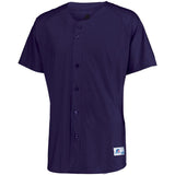 Raglan Sleeve Button Front Jersey Purple Adult Baseball