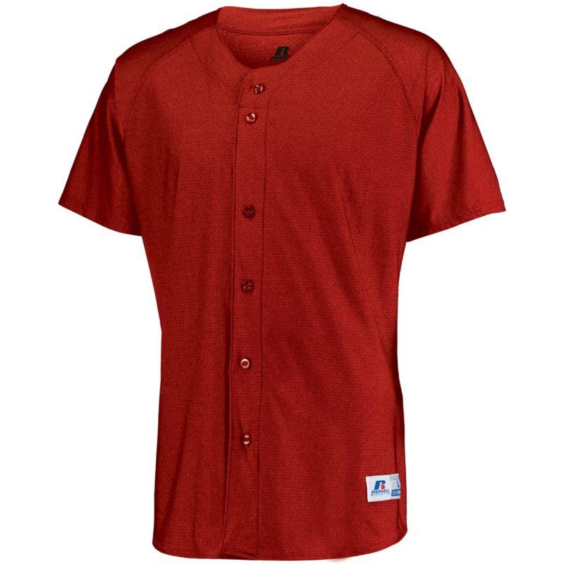 Maillot con mangas raglán delantero Jersey de béisbol rojo verdadero para adultos