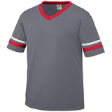 Sleeve Stripe Jersey Graphite/red/white Adult Baseball