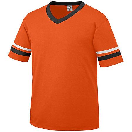 Jersey de manga rayada Naranja / negro / blanco Béisbol adulto