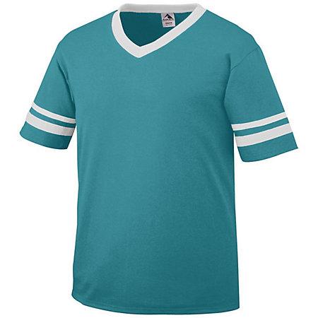 Sleeve Stripe Jersey Teal/white Adult Baseball