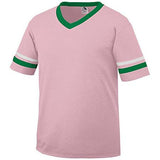 Sleeve Stripe Jersey Light Pink/kelly/white Adult Baseball
