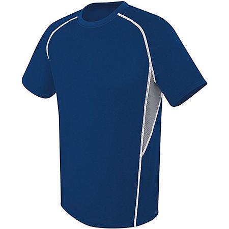 Camiseta de fútbol individual y pantalones cortos de manga corta Evolution azul marino / grafito / blanco para niños