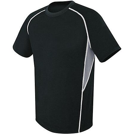 Camiseta de fútbol individual y pantalones cortos de manga corta Evolution negro / grafito / blanco para niños