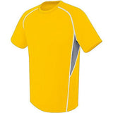 Camiseta de fútbol individual y pantalones cortos deportivos de manga corta color dorado / grafito / blanco para jóvenes Evolution