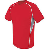 Youth Evolution Short Sleeve Scarlet/graphite/white Single Soccer Jersey & Shorts