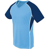 Ladies Evolution Short Sleeve Columbia Blue/navy/white Adult Volleyball