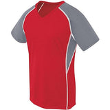 Ladies Evolution Short Sleeve Scarlet/graphite/white Adult Volleyball