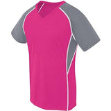 Ladies Evolution Short Sleeve Raspberry/graphite/white Adult Volleyball